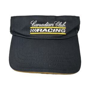 Canadian Club Racing Slideback Sun Visor Cap Black OS Adjustable Style Master